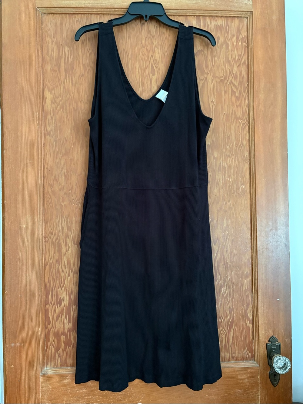 Black Ribbed Sleeveless Dress